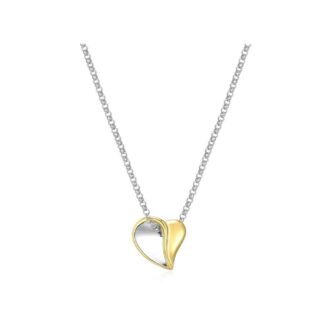 Amour Two-Tone Sterling Silver Rolo Necklace, 17"+3"