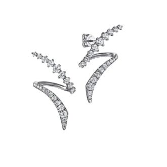 Gabriel 14K White Gold Bypass Stud Earrings with .99ctw Diamonds
