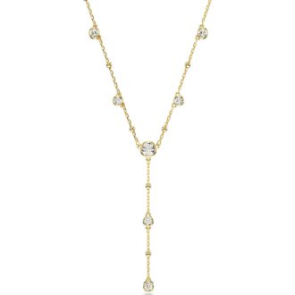 Swarovski Imber Y Necklace - Round Cut, Scattered White Crystals