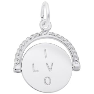 Rembrandt I Love You Spinner Charm in Sterling Silver