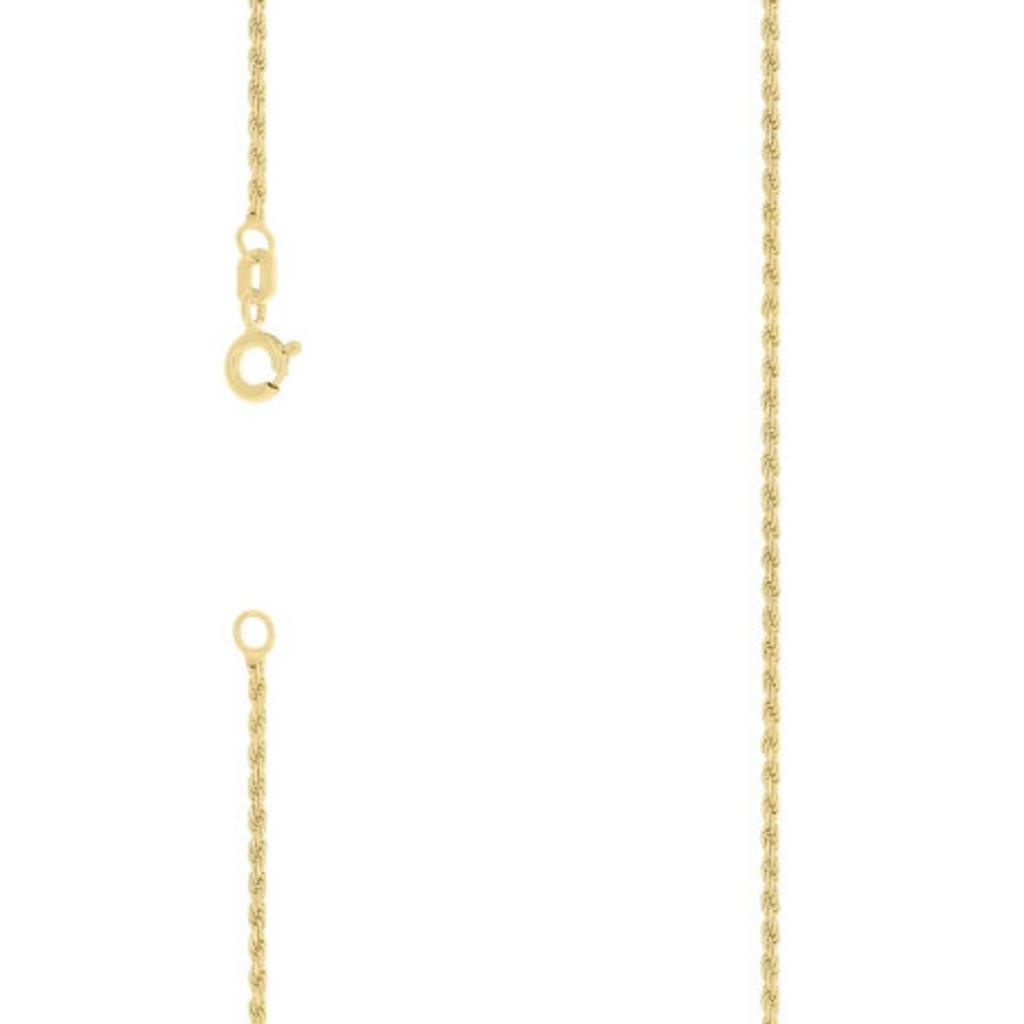 20" Yellow Gold Plated 1mm Rope Chain w/ Spring Clasp