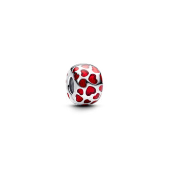 Pandora Silver Red Enamel Heart Clip Charm
