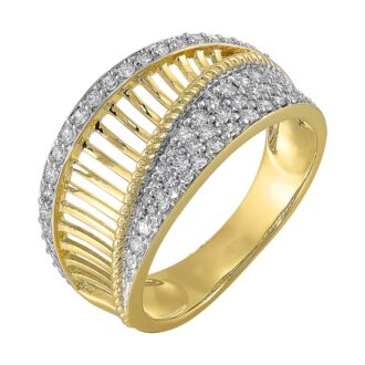 Fashion Ring with .50ctw Round Diamonds in 14k Yellow Gold