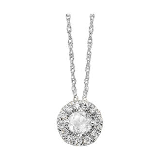 Halo Drop Pendant with .10ctw Round White Diamonds in 10k Gold