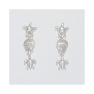 Silver Sea Life Dangle Earrings