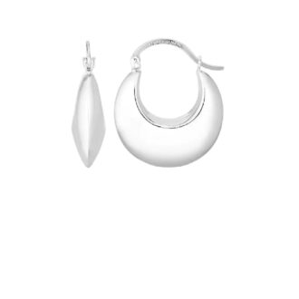Sterling Silver Puffy Hoop Earrings for Everyday Shine