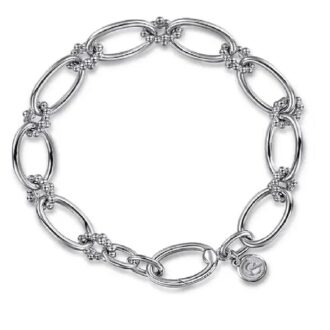 Gabriel Bujukan Oval Link Bracelet in Sterling Silver 7.5"