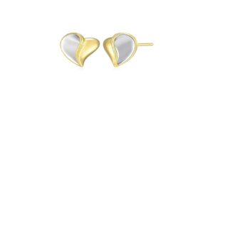 Elle Amour Yellow Gold & Rhodium Plated Silver Earrings