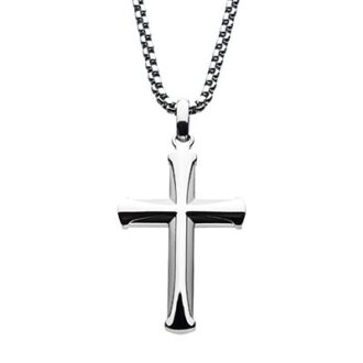 Inox Men's Cross Necklace in Stainless Steel
