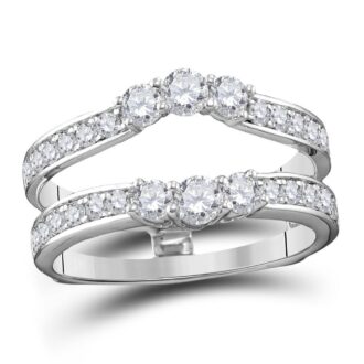 Enhancer Wedding Band with 1ctw Round Diamonds in 14k White Gold