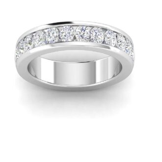 Channel Set Diamond Band with 1ctw Round Diamonds in 14k White Gold