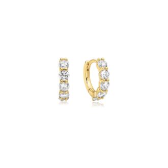 Ania Haie Yellow Gold Plated 5-Stone Huggie Hoop Earrings