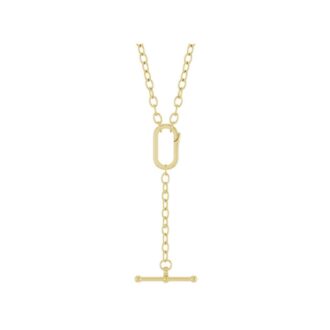 18K Yellow Gold-Plated Rolo Chain Charm Necklace, 18"