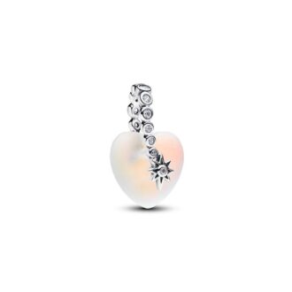Pandora Iridescent Glass Heart Dangle Charm with CZ