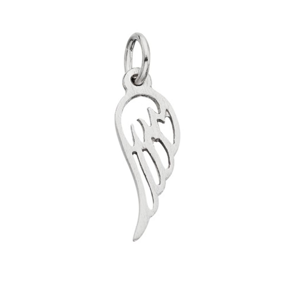 Sterling Silver Satin Angel Wing Charm