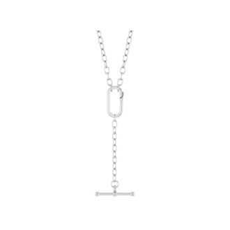 Sterling Silver Rolo Link Charm Necklace, 18"