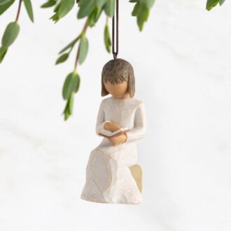 DEMDACO 2026 Girl with Book Christmas Ornament