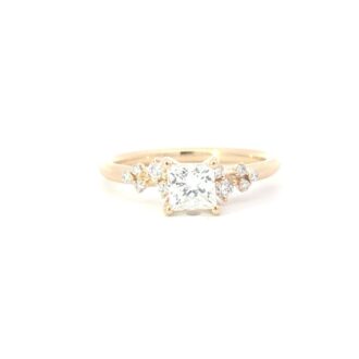 Princess Side Diamond Engagement Ring .83ctw 14k Yellow Gold