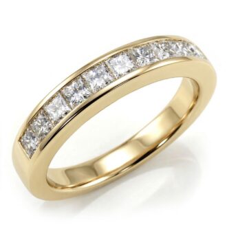 Pre-Owned 14K Yellow Gold 1CTW 10-Stone Diamond Channel Band
