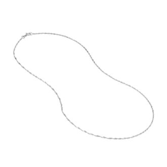 Singapore Chain 1.15mm in 10k White Gold 20" Length