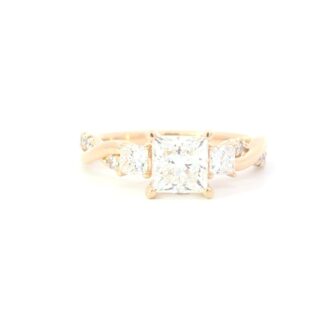 14k Yellow Gold Pear Diamond Twist Engagement Ring 1.38ctw