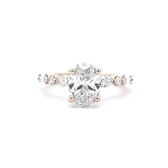 Pattern Band Engagement Ring with 2.13ctw Lab Grown Diamonds in 14k White Gold