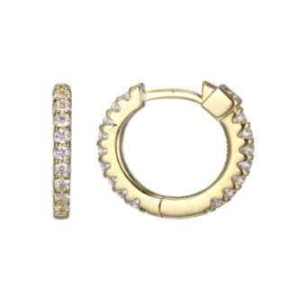 Stardust Sterling Silver 15mm Hoop Earrings with Yellow Gold Plating