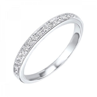 Wedding Band with .12ctw Round Diamonds in 10k White Gold