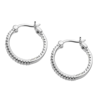 20MM CZ Inside Out Hoop Earrings in Sterling Silver
