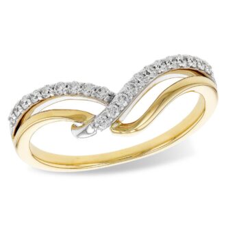 Curved Enhancer Wedding Band .20ctw Diamonds 14k Two-Tone