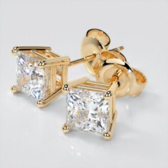 14K Yellow Gold 3/4 CTW Diamond Stud Earrings