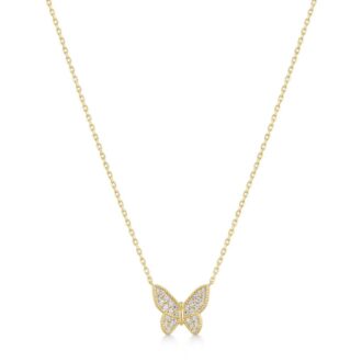 Ania Haie Yellow Gold-Plated Pave Butterfly Necklace