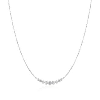 Ania Haie Sterling Silver Graduated Bezel CZ Bar Necklace
