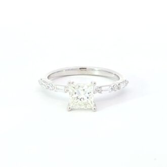 1.21ctw Princess Diamond Engagement Ring 14K White Gold