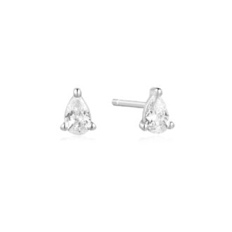 Ania Haie Pear-Shaped CZ Stud Earrings in Sterling Silver