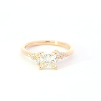Princess Cut 1.12ctw Diamond Engagement Ring 14k Yellow Gold