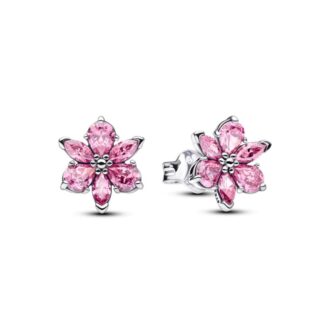Pandora Herbarium Pink CZ Cluster Stud Earrings