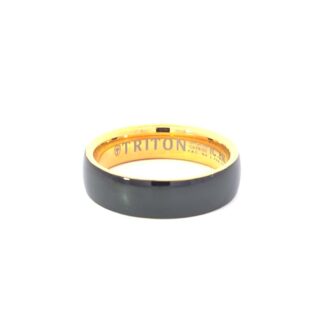 Triton Men's 6mm Yellow & Black Tungsten Wedding Band