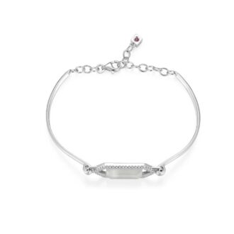 Fancy Double White Mother of Pearl and CZ Wire Bracelet
