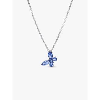 Pandora Butterfly Blue Crystal & CZ Necklace