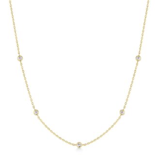 Ania Haie Bezel-Set CZ Station Necklace in Yellow Gold Plate