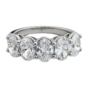 5-Stone Band 1ctw Oval Lab Grown Diamonds 14k White Gold