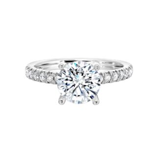 Hidden Halo Engagement Ring with 1.35ct Lab-Grown Diamonds in 14k White Gold