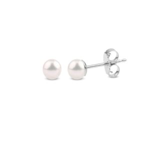 14K White Gold 5.5-6mm Akoya Pearl Stud Earrings
