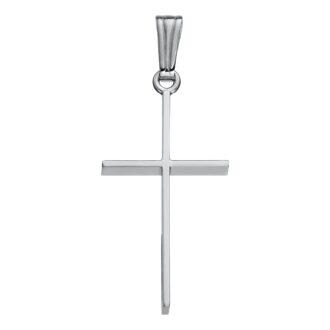 SS THIN POLI CROSS PEND W/18" CHAIN