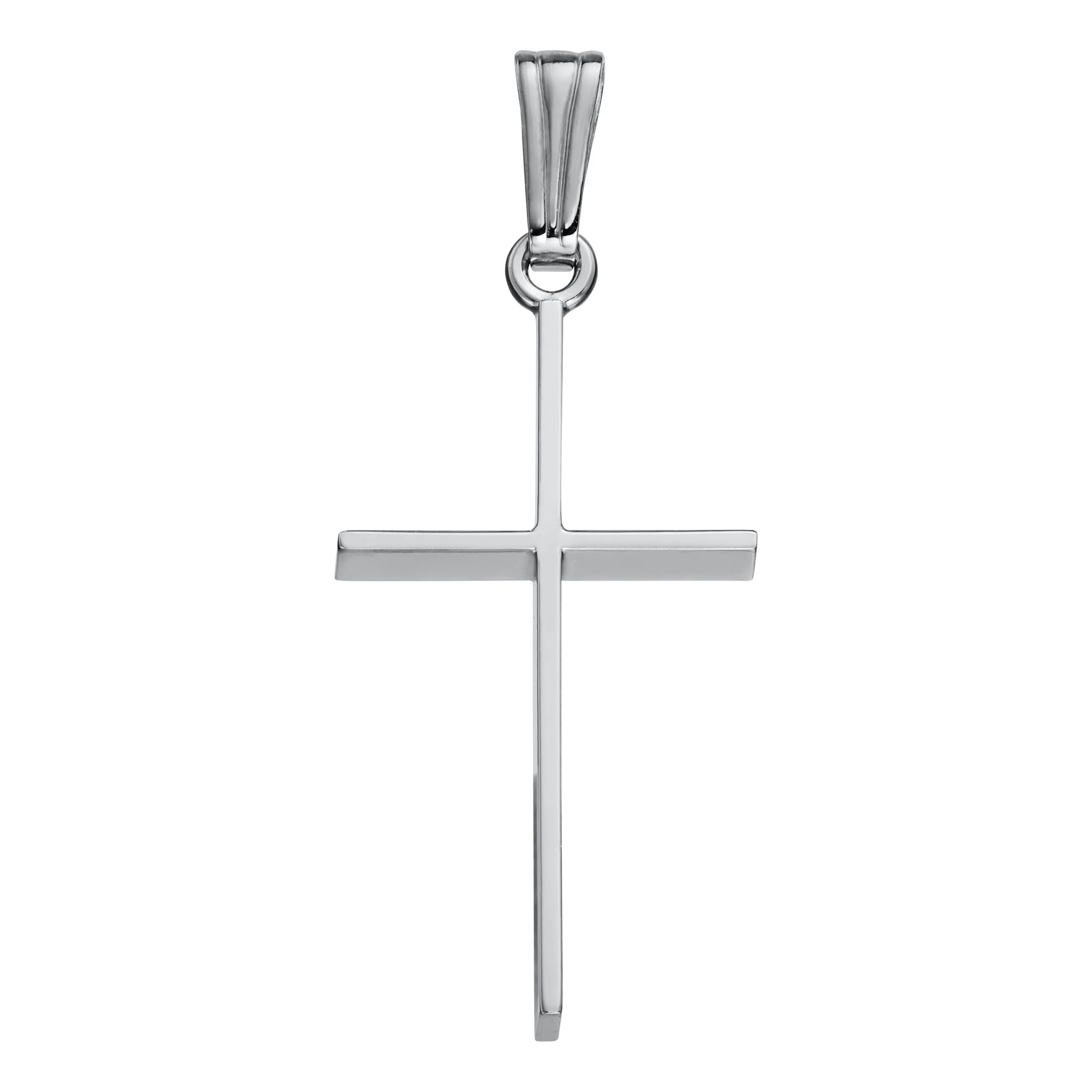 SS THIN POLI CROSS PEND W/18" CHAIN