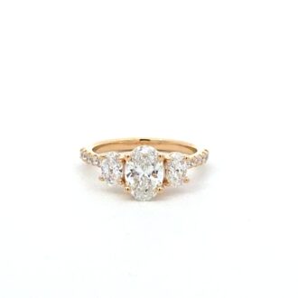 Oval Lab-Grown Diamond 1.10ct E VS1 14K Yellow Gold Ring