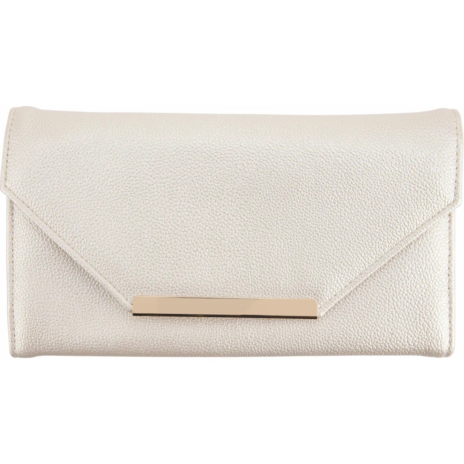 Champagne Leatherette Jewelry Travel Case with Snap Closure