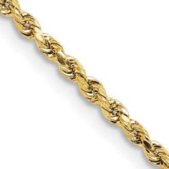 14k Yellow Gold 18" Rope Chain, 3.1mm Barrel Clasp