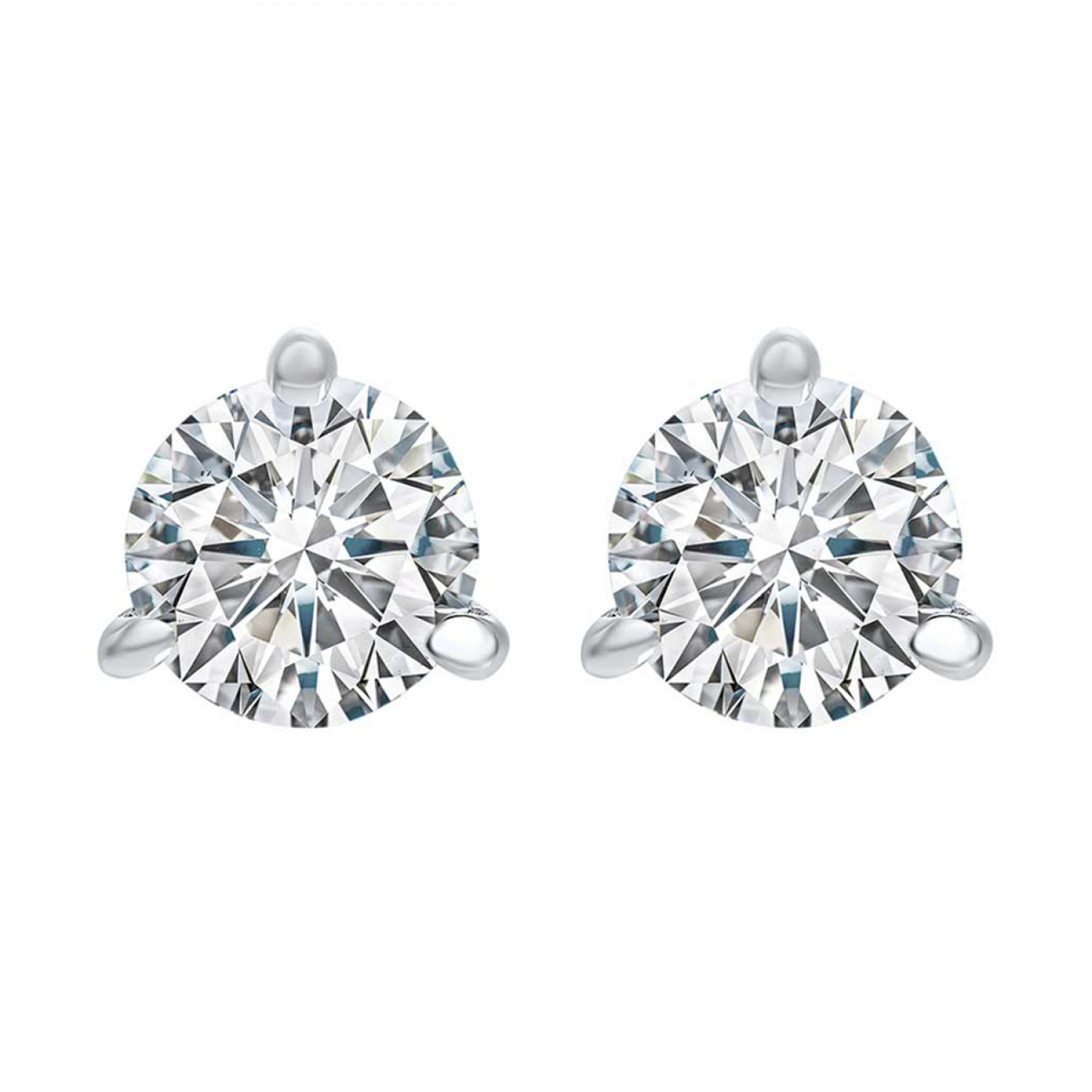Classic 14K White Gold Stud Earrings with 0.33CTW Round Diamonds